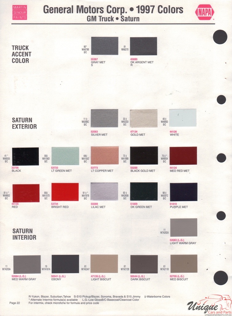1997 General Motors Paint Charts Martin-Senour 4